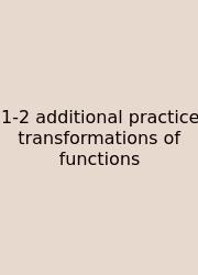1-2 Additional Practice Transformations Of Functions