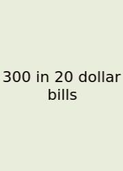 300 In 20 Dollar Bills