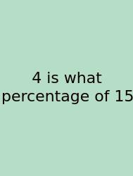 4 Is What Percentage Of 15