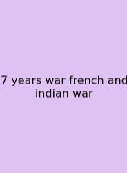 7 Years War French And Indian War