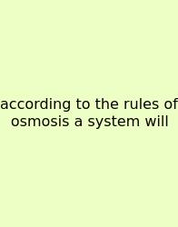 According To The Rules Of Osmosis A System Will