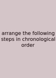 Arrange The Following Steps In Chronological Order