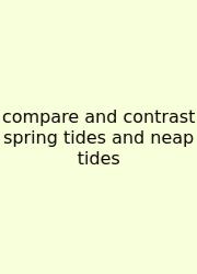 Compare And Contrast Spring Tides And Neap Tides