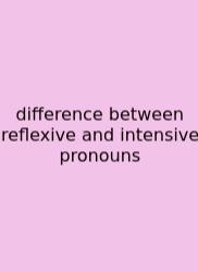Difference Between Reflexive And Intensive Pronouns