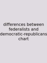 Differences Between Federalists And Democratic-republicans Chart