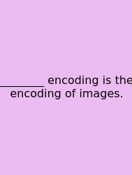 ________ Encoding Is The Encoding Of Images.