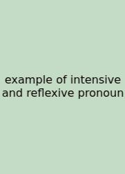 Example Of Intensive And Reflexive Pronoun