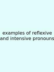 Examples Of Reflexive And Intensive Pronouns