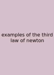 Examples Of The Third Law Of Newton