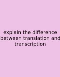 Explain The Difference Between Translation And Transcription