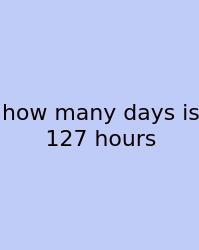 How Many Days Is 127 Hours
