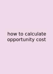 How To Calculate Opportunity Cost