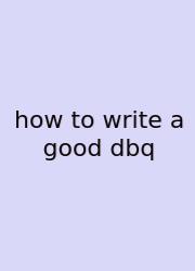 How To Write A Good Dbq