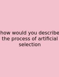 How Would You Describe The Process Of Artificial Selection