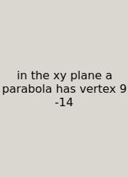 In The Xy Plane A Parabola Has Vertex 9 -14