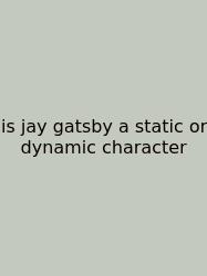 Is Jay Gatsby A Static Or Dynamic Character