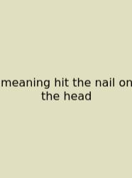 Meaning Hit The Nail On The Head