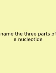 Name The Three Parts Of A Nucleotide