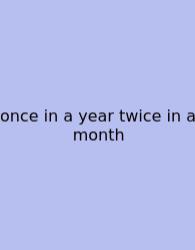 Once In A Year Twice In A Month