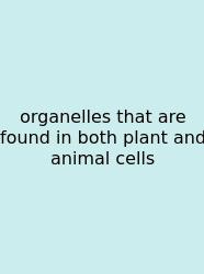 Organelles That Are Found In Both Plant And Animal Cells