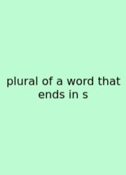 Plural Of A Word That Ends In S