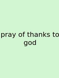 Pray Of Thanks To God