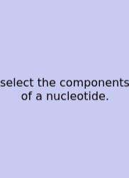 Select The Components Of A Nucleotide.