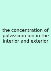 The Concentration Of Potassium Ion In The Interior And Exterior