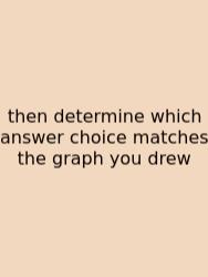 Then Determine Which Answer Choice Matches The Graph You Drew