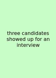 Three Candidates Showed Up For An Interview