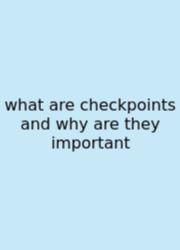 What Are Checkpoints And Why Are They Important