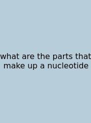 What Are The Parts That Make Up A Nucleotide