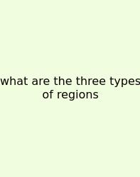 What Are The Three Types Of Regions