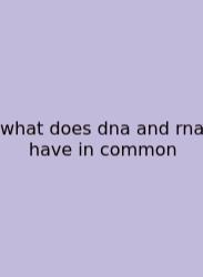 What Does Dna And Rna Have In Common