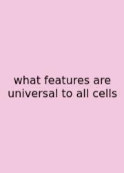 What Features Are Universal To All Cells