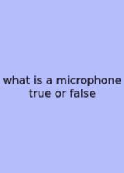 What Is A Microphone True Or False