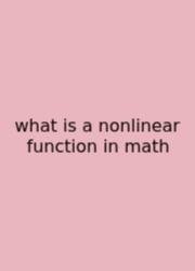 What Is A Nonlinear Function In Math