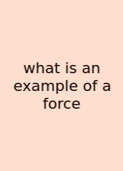 What Is An Example Of A Force