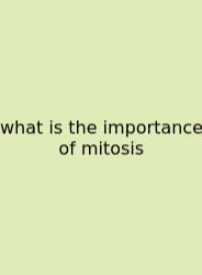 What Is The Importance Of Mitosis