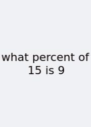 What Percent Of 15 Is 9
