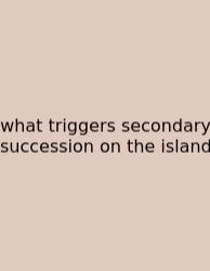 What Triggers Secondary Succession On The Island