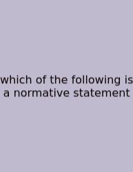 Which Of The Following Is A Normative Statement