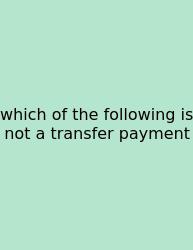 Which Of The Following Is Not A Transfer Payment