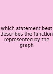Which Statement Best Describes The Function Represented By The Graph