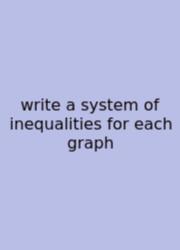 Write A System Of Inequalities For Each Graph